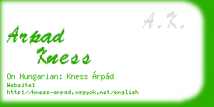 arpad kness business card